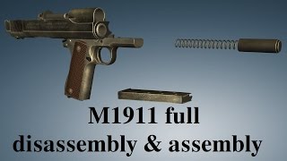 M1911 full disassembly amp assembly [upl. by Lleumas642]