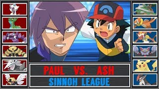 Ash vs Paul Pokémon SunMoon  Sinnoh LeagueQuarterfinal [upl. by Nehgaem]