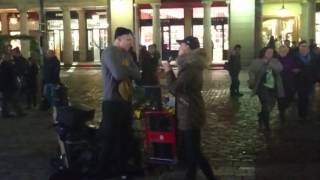 Celinde Schoenmaker duets with busker Stephen Barry in Covent Garden London 10 Nov 2016 [upl. by Ruggiero]