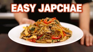 15 Minute Easy Japchae Recipe Korean Glass Noodles l Better Than Restaurants [upl. by Nilyaj]