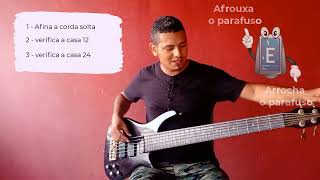 Afinar baixo 5 cordas corretamente  6 string bass tuning [upl. by Yromem]