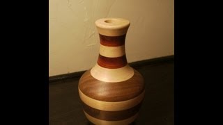 Turning a laminated wooden vase on the lathe [upl. by Anderer]