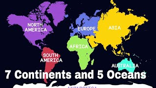 7 Continents and 5 Oceans of the World  Geography for Kids  Educational Videos  The openbook [upl. by Singleton]