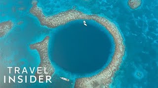 Dive Inside A Giant Blue Hole Off The Coast Of Belize [upl. by Ahsinid]