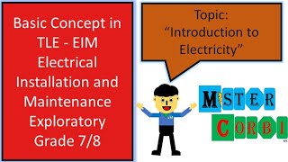 Basic Concept in Electrical Installation and Maintenance Part 1 TLE  EIM Grade 7 and 8 [upl. by Chamberlin300]