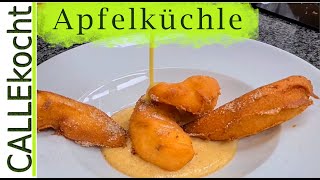 Gebackene Beignets vom Apfel und Birne auf Vanillesoße  Omas Rezept [upl. by Genvieve129]