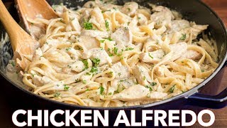 Chicken Fettuccine Alfredo Recipe  Easy Dinner [upl. by Leen]