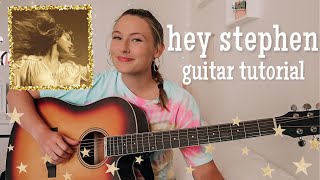 Taylor Swift Hey Stephen Guitar Tutorial NO CAPO  Fearless Taylor’s Version  Nena Shelby [upl. by Lanti]