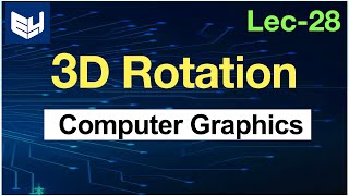 3D Rotation  CG  Computer Graphics  Lec28  Bhanu Priya [upl. by Alesram768]