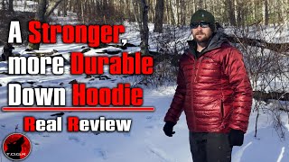 Reinforce Down Jacket  Outdoor Research Helium Hooded Jacket Review [upl. by Attesoj]