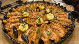 Authentic Spanish Seafood Paella Recipe  Helina Sanchez [upl. by Eedolem]