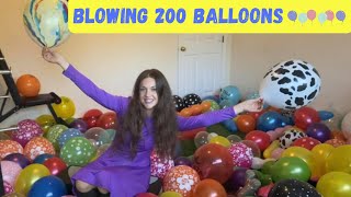 BLOWING UP 200 different themed balloons [upl. by Tnecniv]