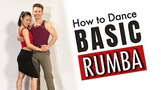 Basic RUMBA Step  Beginners Dance Tutorial [upl. by Yticilef]