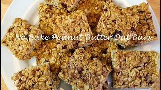 No Bake Peanut Butter Oat Bars Recipe [upl. by Enitselec]