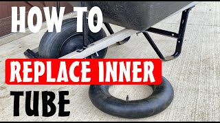 How To Change Wheelbarrow Tire Tube 5 STEPS [upl. by Einhoj]