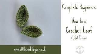 Easy Crochet Leaf  Beginners [upl. by Kimber550]