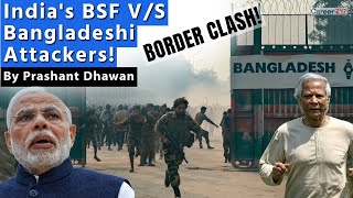 Sudden Clash at India Bangladesh Border  Indias BSF vs Bangladeshi Attackers [upl. by Oiralih]