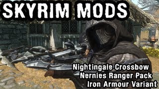 Skyrim Mod Spotlight Nightingale Crossbow Nernies Ranger Pack Iron Armour Variant [upl. by Eneluj]