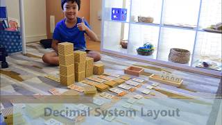 Introduction to Decimals Using Montessori Golden Beads Layout [upl. by Yesteb]