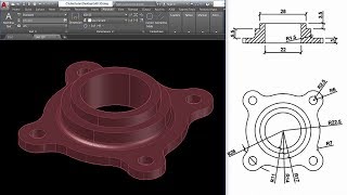 AutoCAD Mechanical Modeling and Visualization  PART1  Create a Coupling Using AutoCAD [upl. by Andrade941]