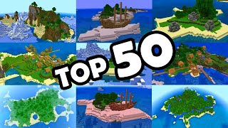 TOP 50 BEST SURVIVAL ISLAND SEEDS for MINECRAFT BEDROCK EDITION PE Xbox PS4 Switch amp W10 [upl. by Ishmul]