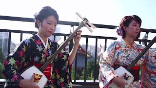 Shamisen Girls KiampKi  Tsugaru Jongara Bushi [upl. by Nerac]