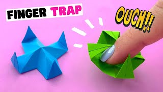 How to make DIY origami FINGER TRAP paper finger trap origami fidget toy [upl. by Kentigera280]