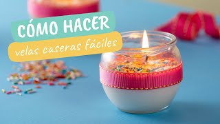 Cómo hacer velas caseras fáciles [upl. by Saxe]