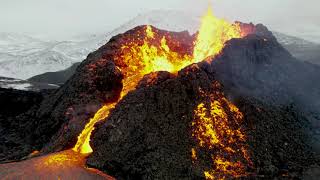 Iceland Geldingadalir volcano 4K drone footage [upl. by Kal982]