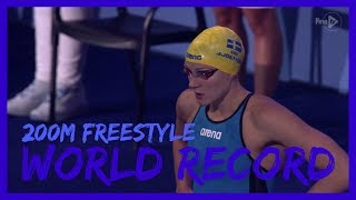 SARAH SJÖSTRÖM BRAKES 200M FREESTYLE WR  Swimming World Cup 2017 race video [upl. by Aniryt]