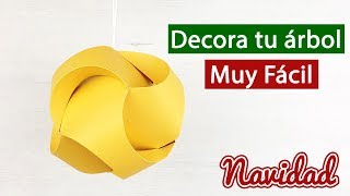 Esfera de Navidad de papel fácil de hacer  DIY navideño [upl. by Sampson]