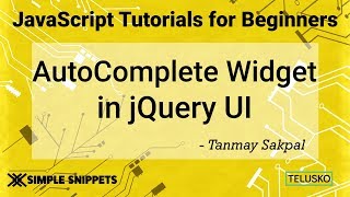 Autocomplete Widget in JQuery UI [upl. by Werner]