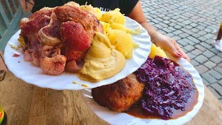 Traditional GERMAN FOOD in BERLIN  HUGE Eisbein and Boulette  Berlin Weisse  BERLIN FOOD [upl. by Annayar]