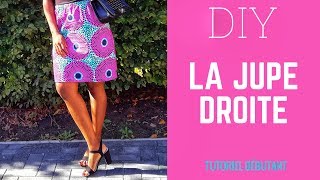 DIY COMMENT COUDRE UNE JUPE DROITE FACILE SIMPLE ET SANS PATRONTISSU WAXTUTO DEBUTANT [upl. by Konyn]