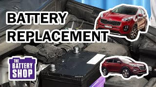 Kia SportageHyundai Tucson 2005  2016  New Battery Install [upl. by Yolanda248]