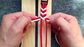 Tutorial on how to add colors to Fishtail Braid paracord bracelet [upl. by Eissak]