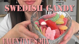 SassEsnacks ASMR  Swedish Candy  Valentines Day  Sockerbit  Scandinavian Sweets  Eating Sounds [upl. by Samuela]