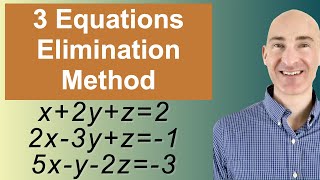 Solving Systems of 3 Equations Elimination [upl. by Ameh]