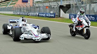 F1 Car vs Bike BMW Sauber F1 vs BMW S 1000 RR [upl. by Laud]