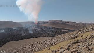 Geldingadalir Volcano Iceland  Overview camera 0225 to 1430 May 5th 2021 [upl. by Eynttirb]