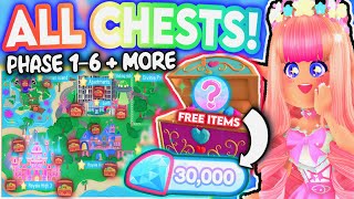 GET 30K DIAMONDS IN 30 MINS FROM 40 CHESTS ALL CHEST LOCATIONS IN ROBLOX ROYALE HIGH Campus 3 [upl. by Akehsat]