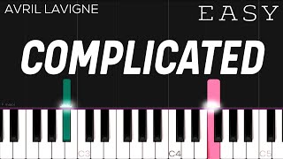 Avril Lavigne  Complicated  EASY Piano Tutorial [upl. by Sliwa]