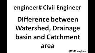 Difference between Watershed Drainage Basin and Catchment area [upl. by Amber]