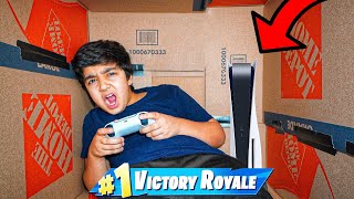 Mailing My Little Brother In A Box While Playing FORTNITE On The PS5 MAIL MYSELF CHALLENGE [upl. by Leisam445]