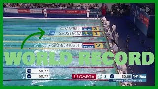 SARAH SJÖSTRÖM BRAKES 100M FREESTYLE WR again  Swimming World Cup 2017 race video [upl. by Immanuel]