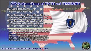 Massachusetts State Song ALL HAIL TO MASSACHUSETTS with music vocal and lyrics [upl. by Elatan909]