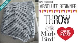 How to Crochet Beginner Crochet Throw Right Handed [upl. by Firahs434]