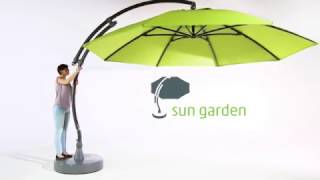 Sun Garden  Easy Sun Parasol set up amp cover [upl. by Enelia]