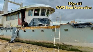 Ep 180Weather Vs BOAT Restoration Project  woodenboatbuilding [upl. by Rehpotsirahc]