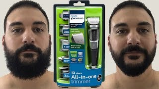 Beard Trimming  Philips Norelco Multigroom 3000  Model MG3750 [upl. by Aitnecserc]